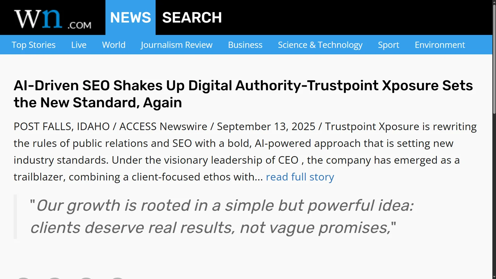 World News: AI-Driven SEO Innovation