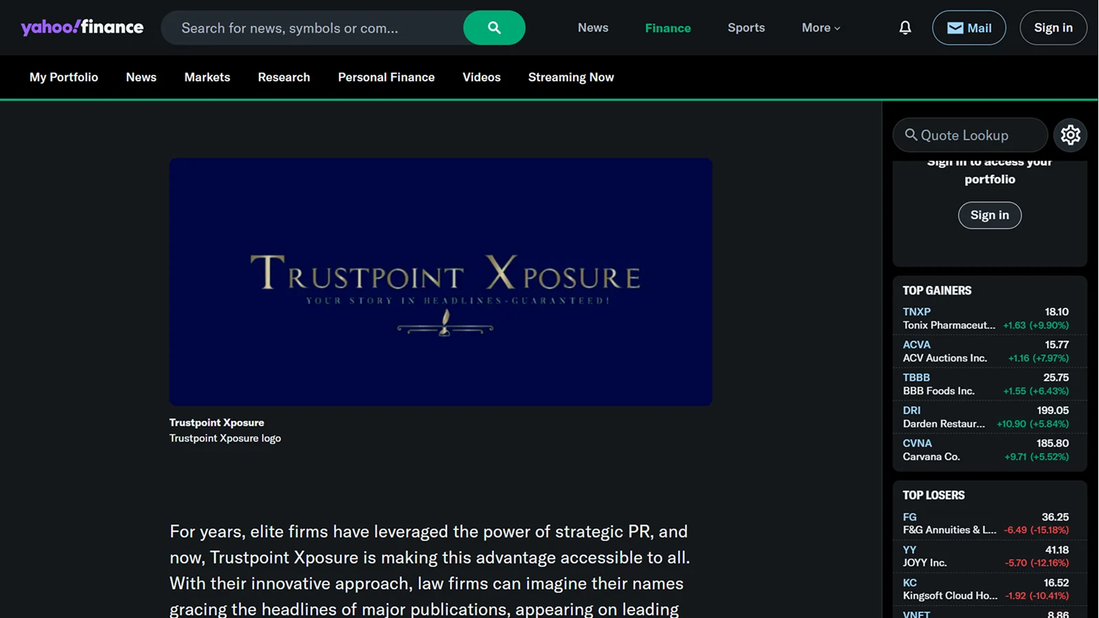 Making Waves in Yahoo Finance