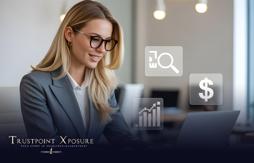 woman working on a laptop to improve the media placement